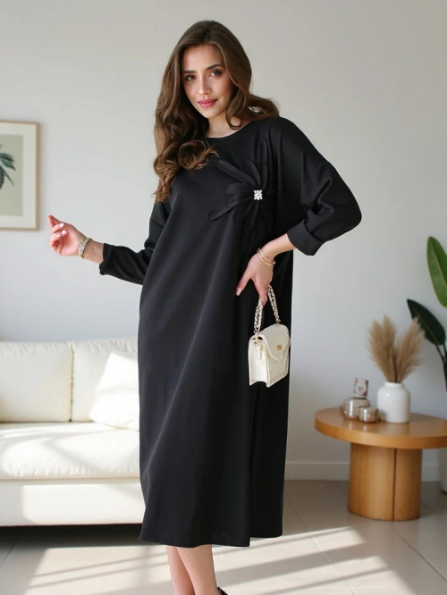 Royalfashion Жіноча міні-сукня з великим розміром та квіткою