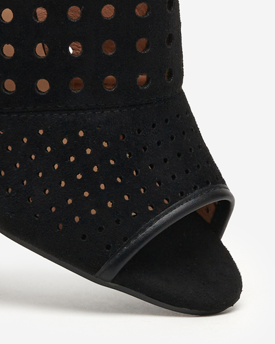 Černé prolamované dámské sandály na sloupku Kholi - Obuv