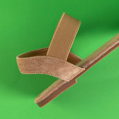 Hnědé dámské ekologicky semišové sandály Sprandu - obuv