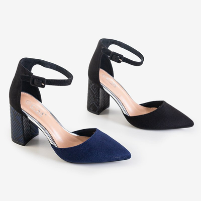 Černé dámské lodičky na vyšším sloupku Asakie - obuv