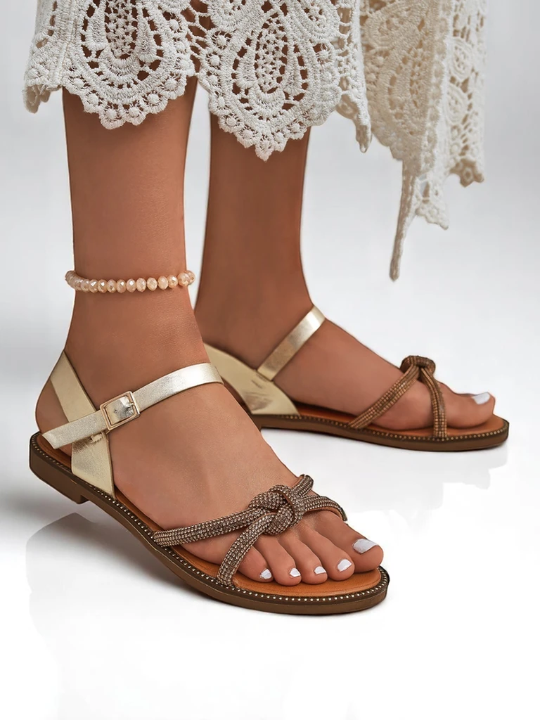 Royalfashion Dámské sandály s ozdobnými цирконии Bella Shine