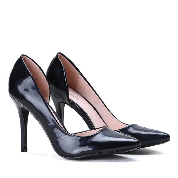 Czarne szpilki z wycięciem Musa - Obuwie