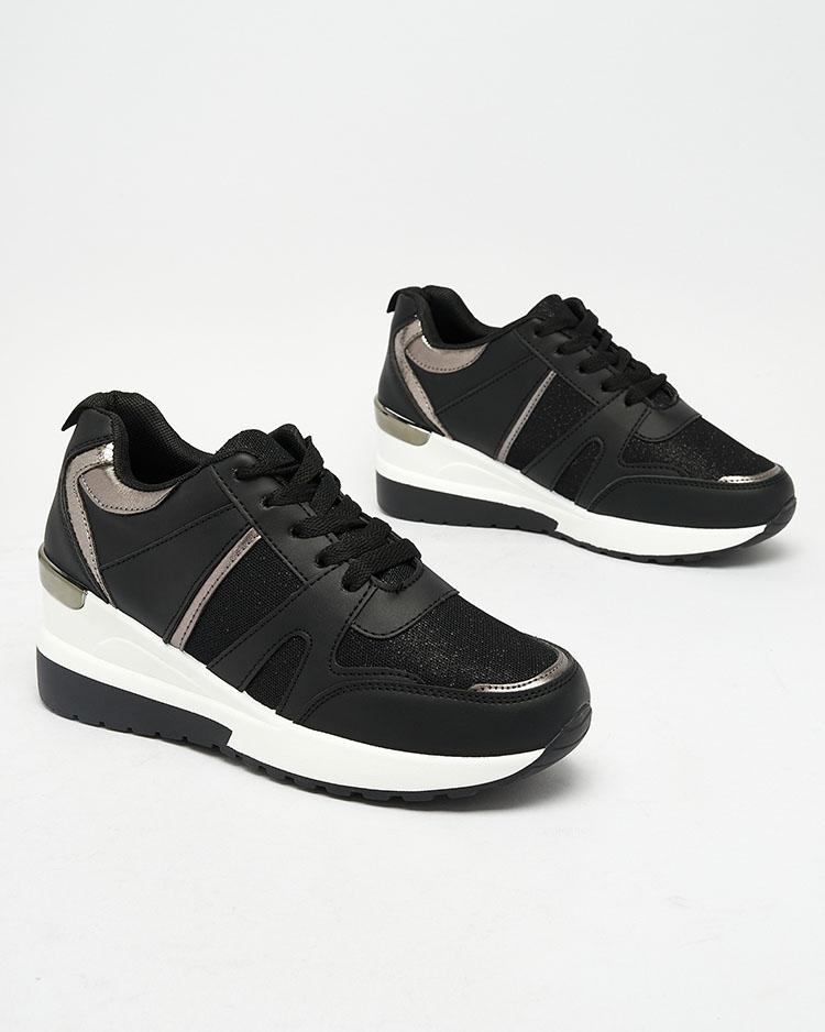 Royalfashion Béžovo-hnědé dámské sportovní tenisky na platformě Lacyrllia