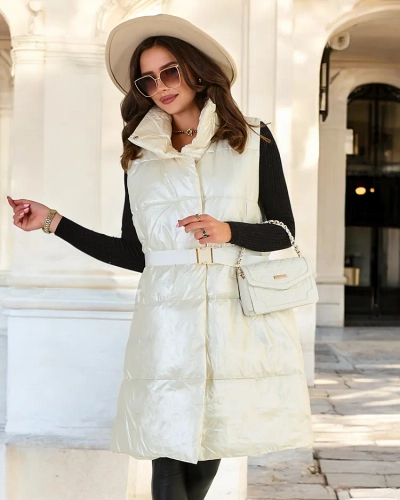 Royalfashion Довгий жіночий жилет зі шкіри