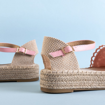 Světle růžové sandály na platformě espadrilky Ritisa - Boty