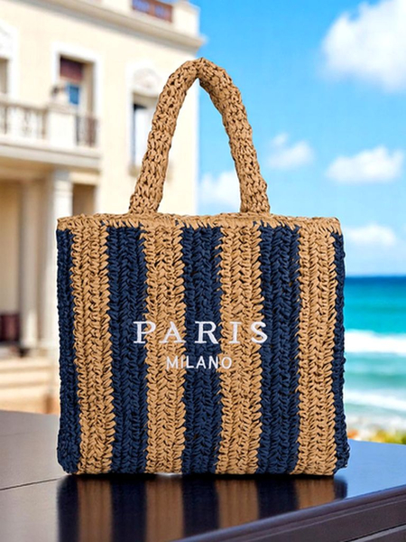 Royalfashion Велика жіноча солом'яна сумка Солома Смуга