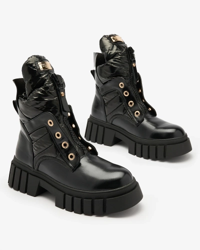 Royalfashion Dámské kozačky v černé barvě Selilka