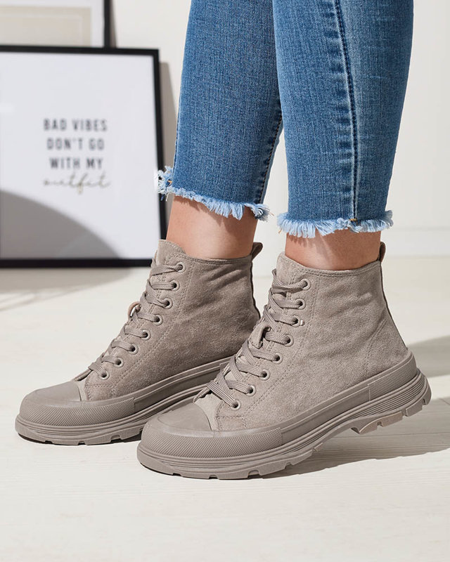 Šedohnědé dámské sportovní tenisky Dohho- Obuv