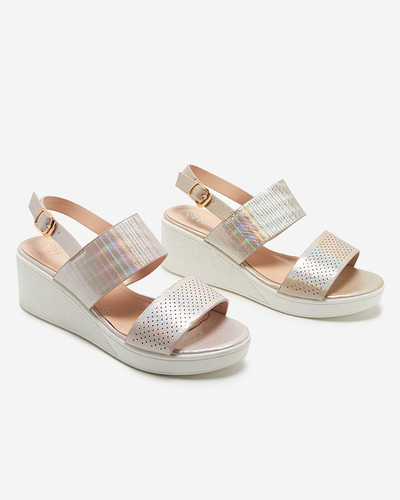 Růžové dámské sandály na klínku Velmisa - Obuv