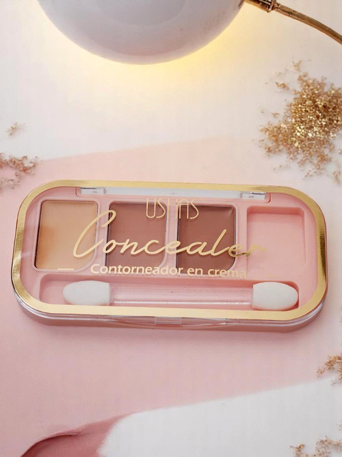 Палетка для матування та контурингу, 3 відтінки: Бежевий, Каштановий