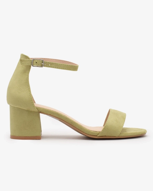 Зелені жіночі босоніжки на низькій шпильці Royalfashion Mesteri