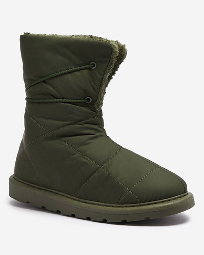 Tmavě zelené dámské boty a'la snow boots Amirfu- Obuv