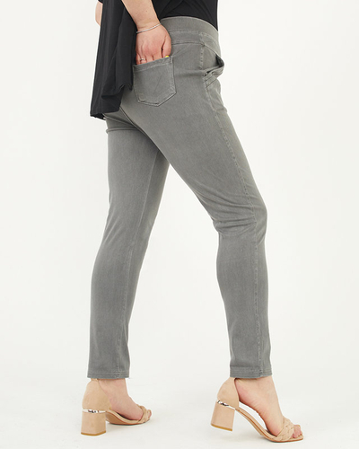 Šedé dámské treginy PLUS SIZE - Oblečení