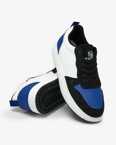 Royalfashion Чорно-білі спортивні кросівки з кобальтовими вставками Colorburst Classics