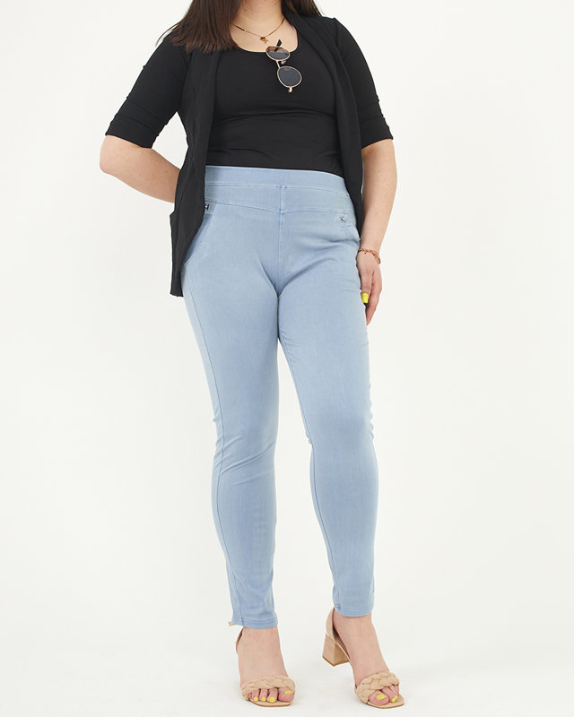 Modré dámské treginy PLUS SIZE - Oblečení