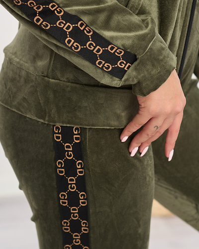 Dámská tepláková souprava se zelenými pruhy - Oblečení