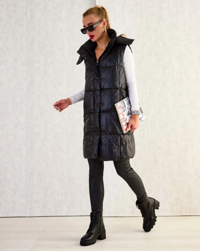 Royalfashion Dlouhá dámská vesta s prošíváním