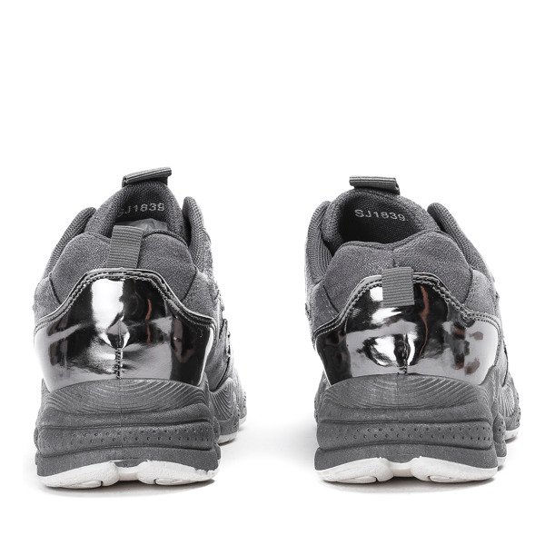 Szare sportowe buty na wyższej podeszwie Jinny - Obuwie