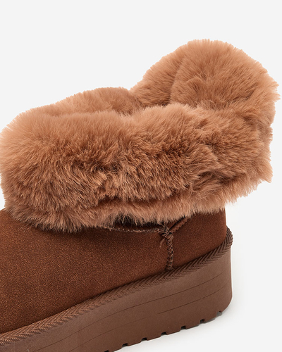 Royalfashion Dámské boty a'la snow boots in brown Goroggo