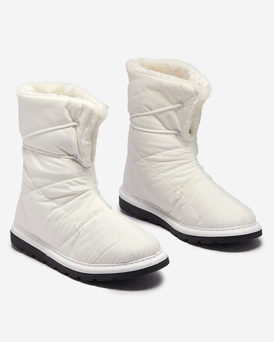 Bílá dámská obuv a'la snow boots Amirfu- Obuv