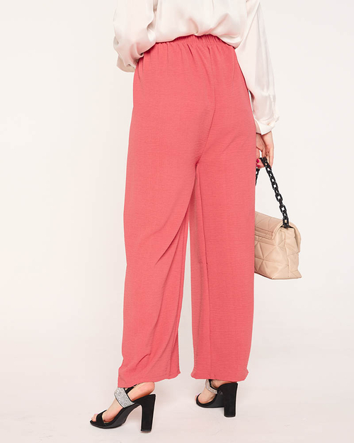 Темно-рожеві широкі штани палаццо