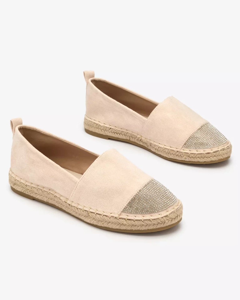 OUTLET Royalfashion Béžové dámské espadrilky se zirkony Iterica
