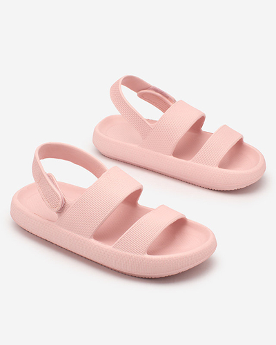 Royalfashion Světle růžové dětské gumové sandály na suchý zip Flexi Steps