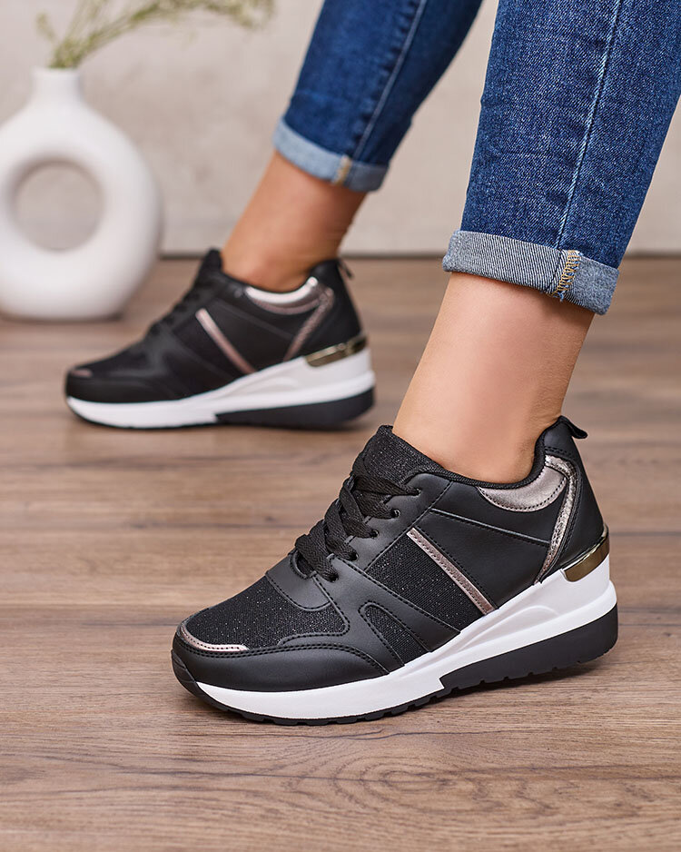 Royalfashion Béžovo-hnědé dámské sportovní tenisky na platformě Lacyrllia