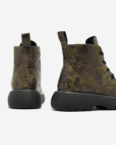 Zelené dámské moro trappery Moreore - Obuv