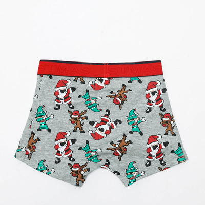 Šedé chlapecké vánoční boxerky - Spodní prádlo