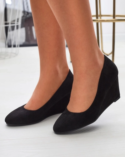 Класичні жіночі туфлі-човники з екозамші чорного кольору Jiwitis - Взуття