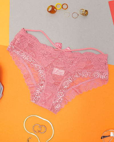 Жіночі рожеві мереживні трусики - Нижня білизна