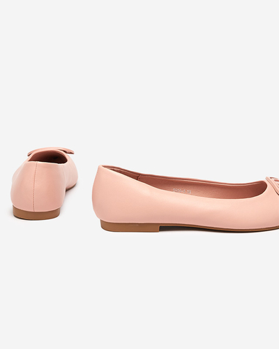 Dámské růžové špičaté baleríny s ozdobou na špičce Manico - Footwear