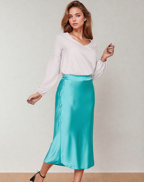 Royalfashion Жіноча спідниця міді a'la атлас