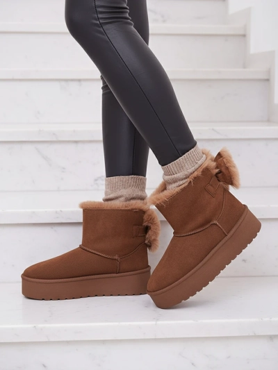 Royalfashion Dámské boty a'la snow boots in brown Goroggo
