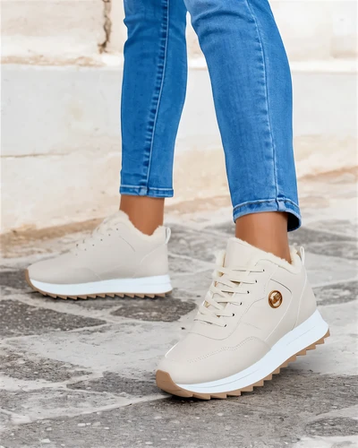 Royalfashion Zateplené dámské tenisky s kožíškem Casot