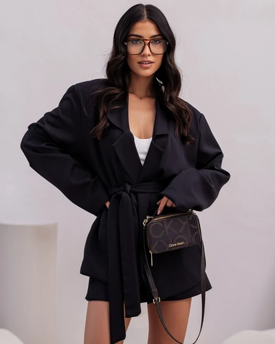 Royalfashion Elegantní dámská sada s vázaným blejzrem a šortkovou sukní