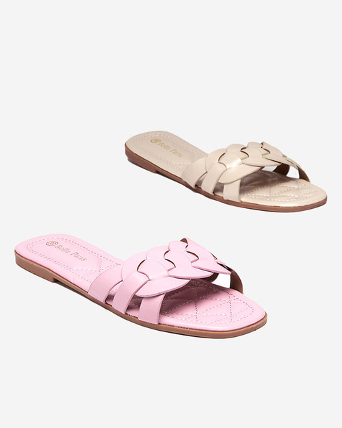 Жіночі тапочки з декоративною пастельно-фіолетовою смужкою Bevedis - Взуття