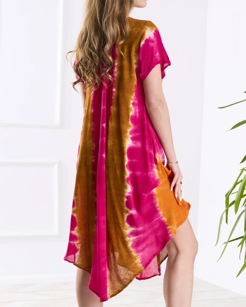 Жіноча пляжна сукня-нарзутка фуксія-камедь - Одяг