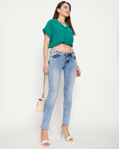 Dámské modré rovné džíny - Oblečení