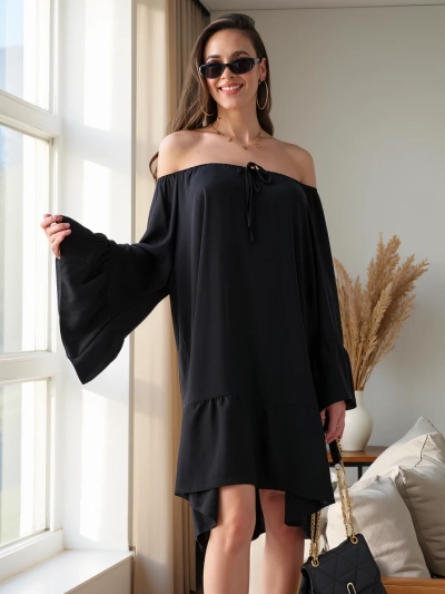 Royalfashion Dámské šaty bez ramínek s volány oversized