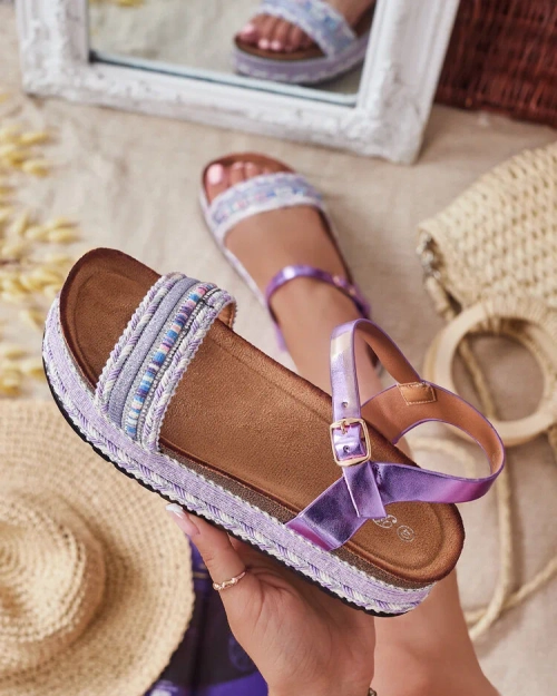 Жіночі вишиті босоніжки Royalfashion