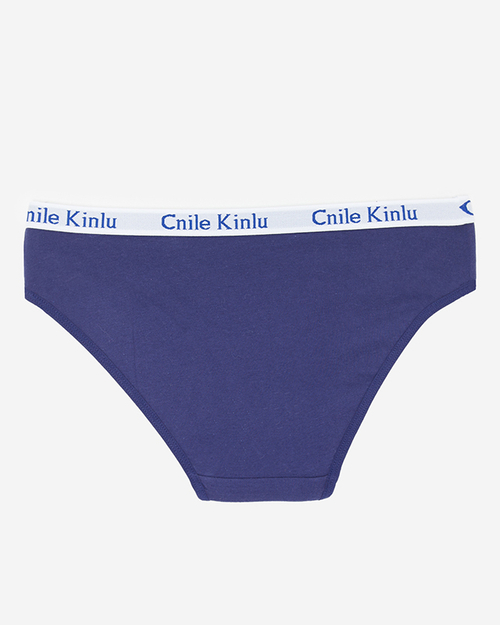 Темно-сині жіночі трусики з написами