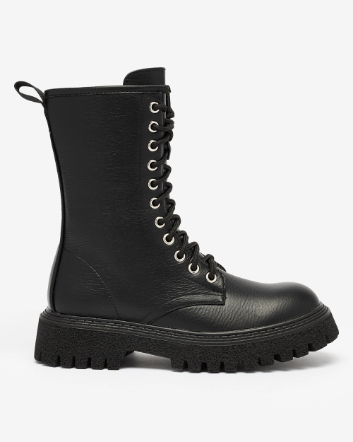 Чорні жіночі черевики з золотим ланцюжком Azerik - Взуття