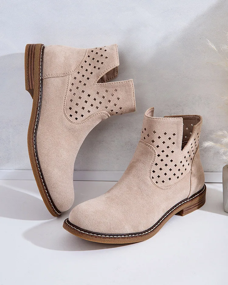 Royalfashion Světle hnědé dámské kozačky Rito