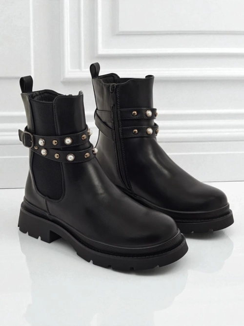 Високі жіночі ботильйони з екошкіри Pearl Mist