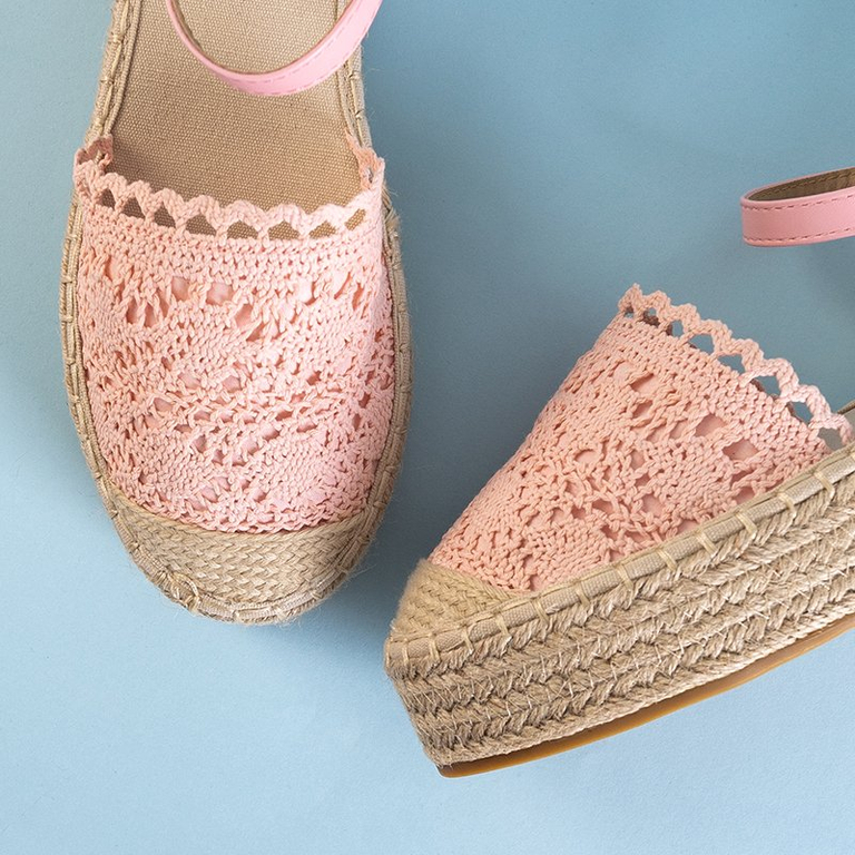 Světle růžové sandály na platformě espadrilky Ritisa - Boty