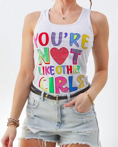 Royalfashion Dámský bavlněný top s ramínky a jedinečnými potisky