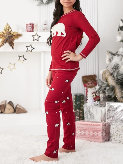 Royalfashion Різдвяні бавовняні піжами для дітей з полярним ведмедем