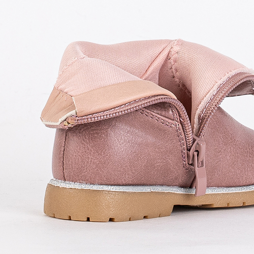 Рожеві дитячі чобітки з оздобленням Nokimi